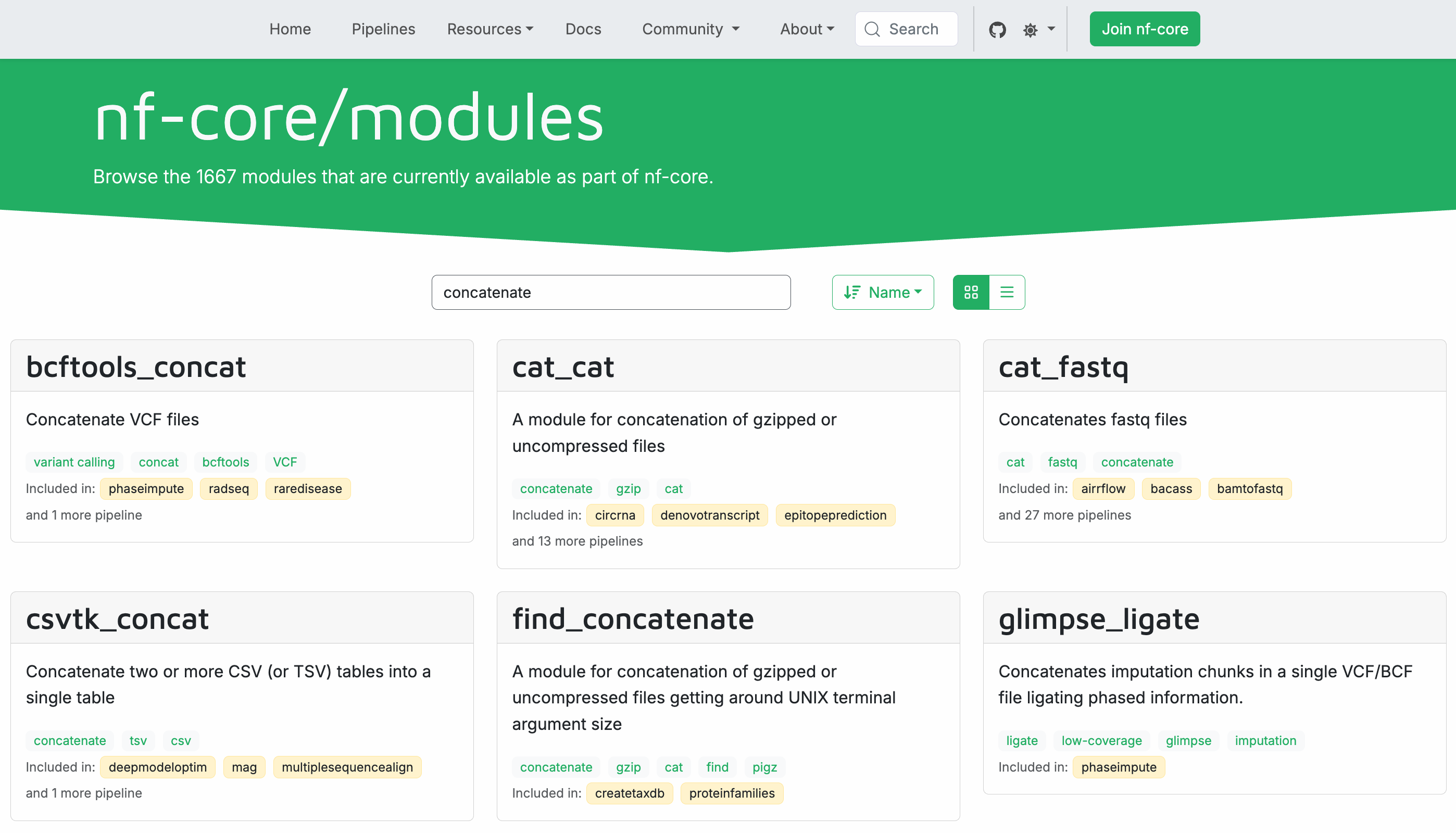 모듈 검색 결과